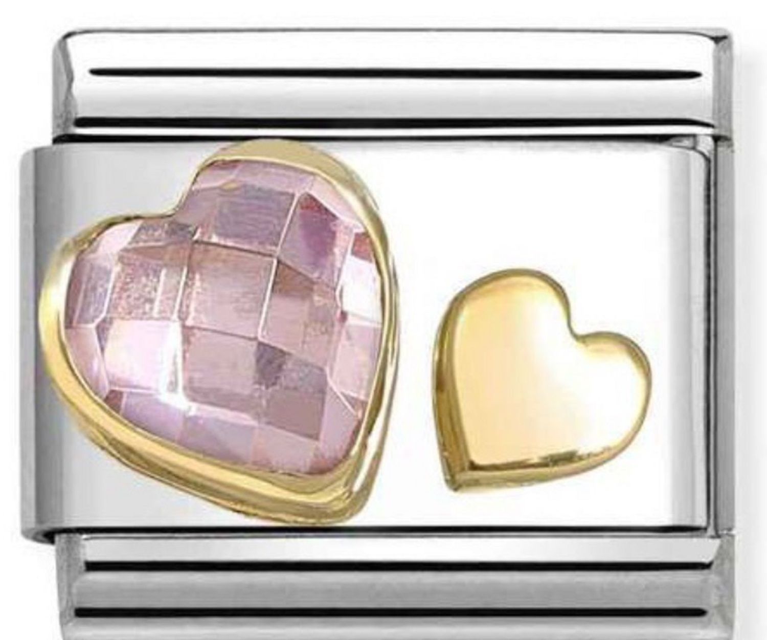 Charms Nomination Link 18K złoto zawieszka Serca z różowym kamieniem 030613 06.jpg